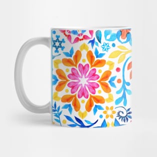 Watercolor Kaleidoscope Floral - brights Mug